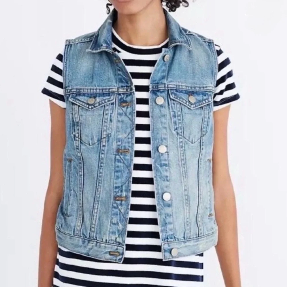 Madewell 2014 Denim Vest with Button Closure - Picture 1 of 5